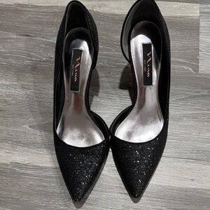 Nina Black Glitter Heels